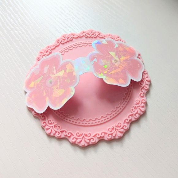 Magnetic Bookmark Holographic Flower Pink Reading Book Lover Bookish Books - Picture 3 of 5